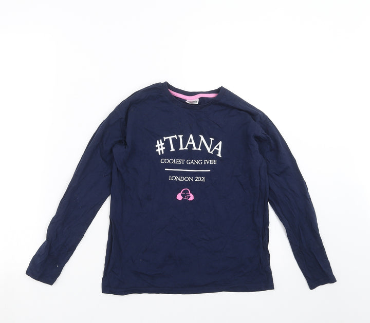 George Girls Blue   Basic T-Shirt Size 10-11 Years  - #tiana
