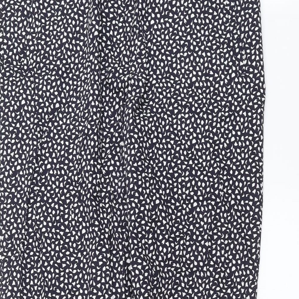 H&M Womens Blue Geometric  Trousers  Size 12 L28 in