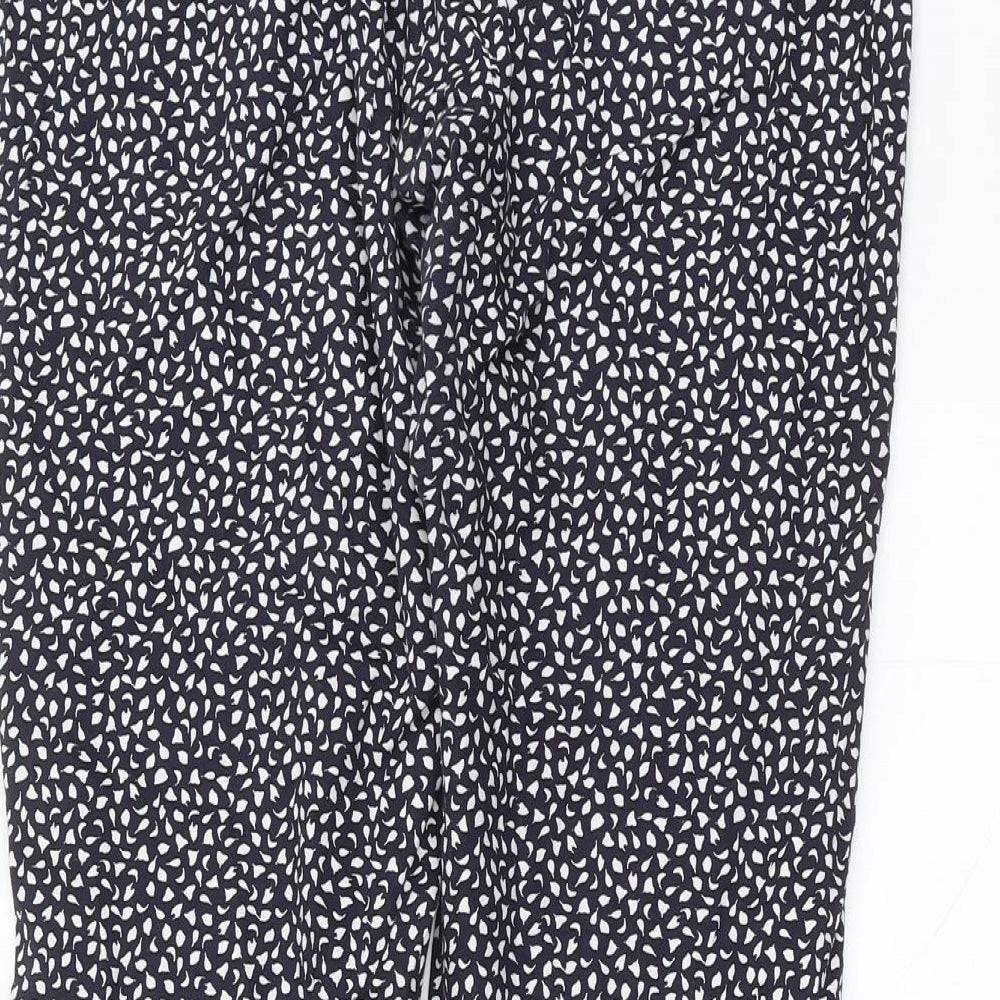 H&M Womens Blue Geometric  Trousers  Size 12 L28 in