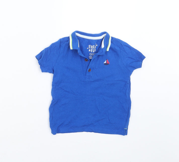 Fred & FLo Baby Blue   Basic Polo Size 18-24 Months