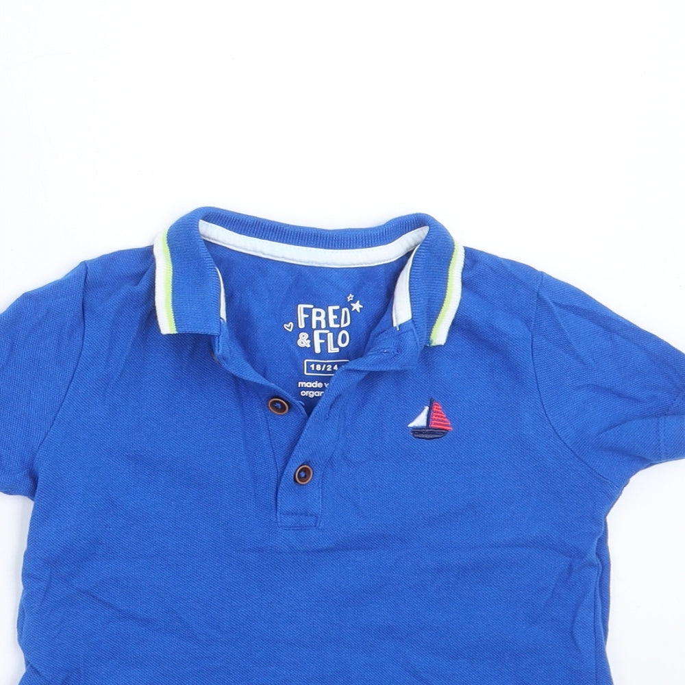 Fred & FLo Baby Blue   Basic Polo Size 18-24 Months