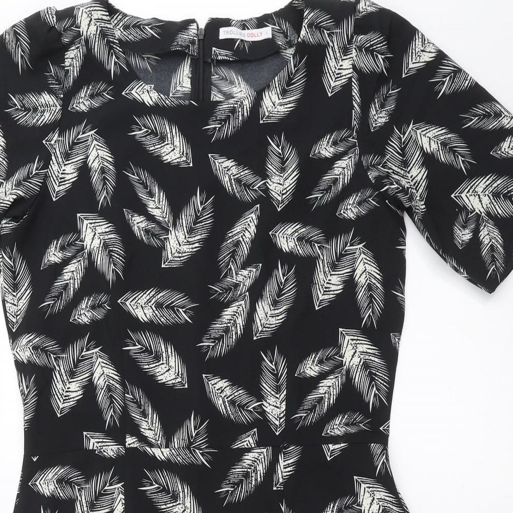 Trollied dolly Womens Black   Shift  Size L  - feather print