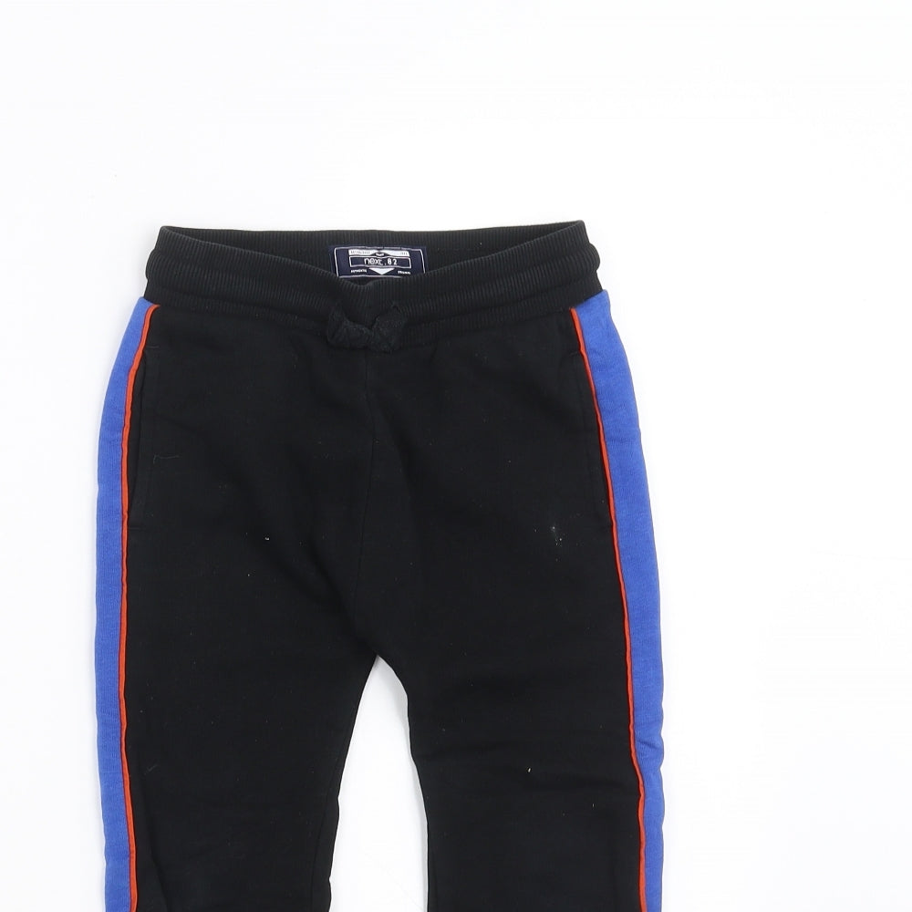 NEXT Boys Black   Jogger Trousers Size 3-4 Years - Side Stripe