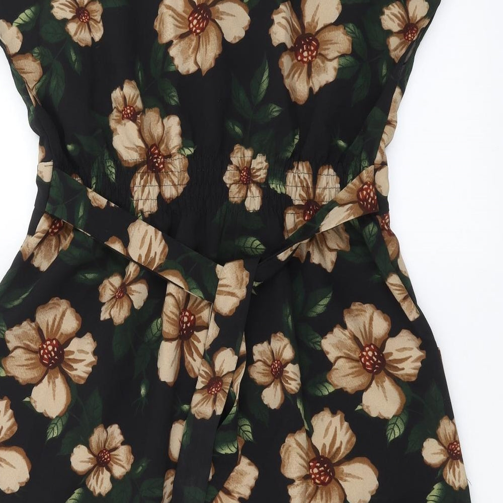 Blue Vanilla Womens Black Floral  Fit & Flare  Size 14