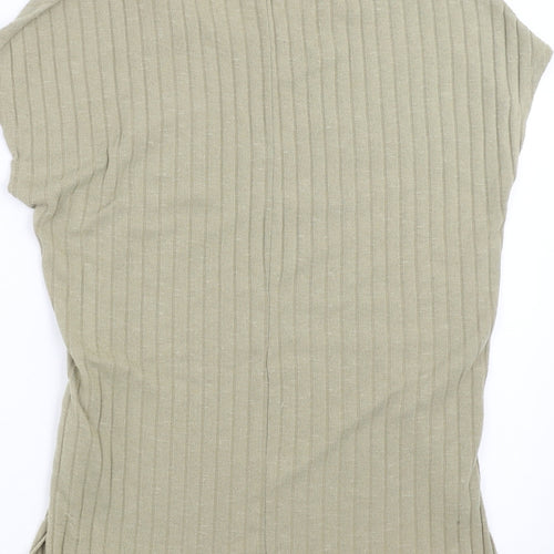 Topshop Womens Green Striped Knit Pullover Jumper Size 8