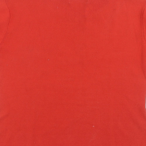 Just elegance Womens Orange Geometric Rayon Pullover Jumper Size L