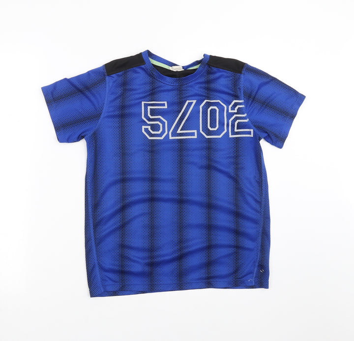 H&M Boys Blue Geometric  Basic T-Shirt Size 12-13 Years
