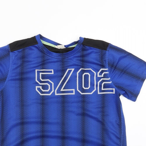 H&M Boys Blue Geometric  Basic T-Shirt Size 12-13 Years