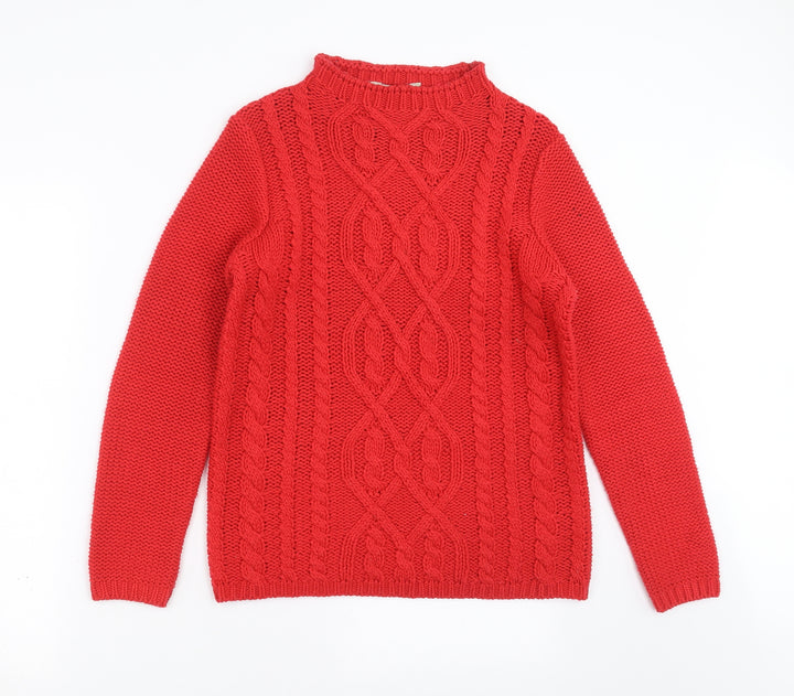 M&Co Womens Red Knit Pullover Jumper Size 12