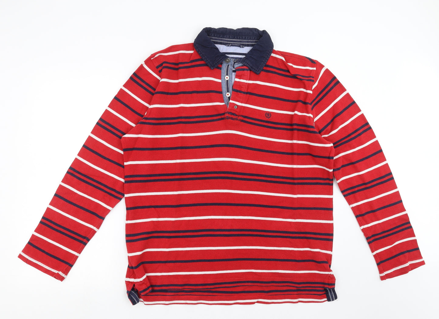 Easy Mens Red Striped   Polo Size XL