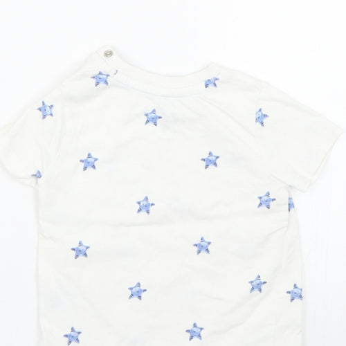 F&F Baby White Polka Dot  Basic T-Shirt Size 6-9 Months  - Starfish