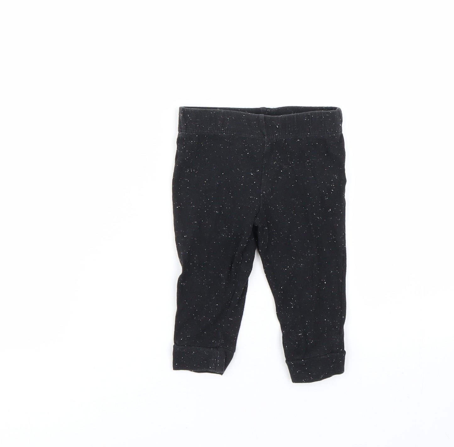 F&F Girls Black Spotted  Capri Leggings Size 3-6 Months