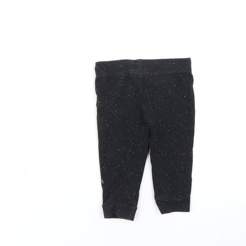 F&F Girls Black Spotted  Capri Leggings Size 3-6 Months