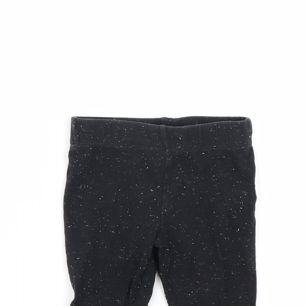 F&F Girls Black Spotted  Capri Leggings Size 3-6 Months