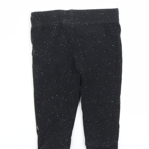 F&F Girls Black Spotted  Capri Leggings Size 3-6 Months