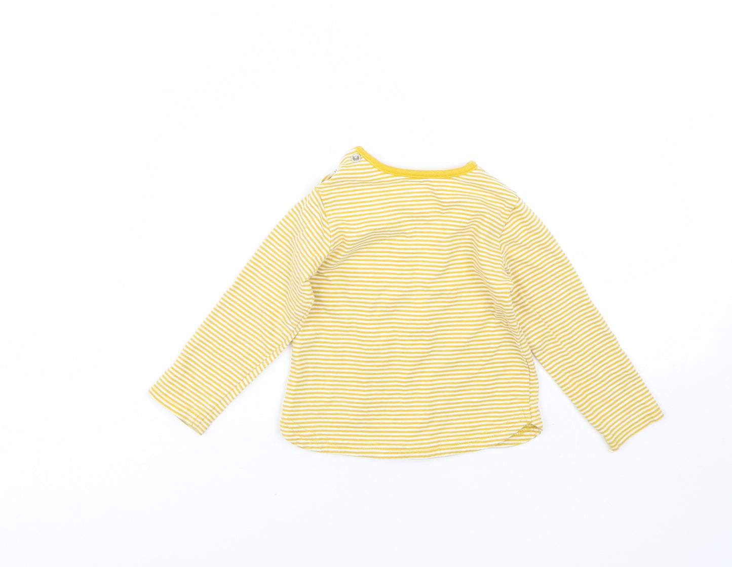 TU Girls Yellow Striped  Basic T-Shirt Size 6-9 Months