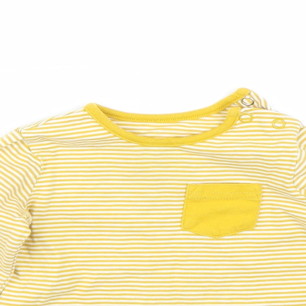 TU Girls Yellow Striped  Basic T-Shirt Size 6-9 Months