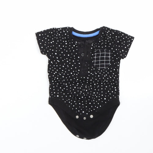 George Baby Black Spotted  Babygrow One-Piece Size 3-6 Months