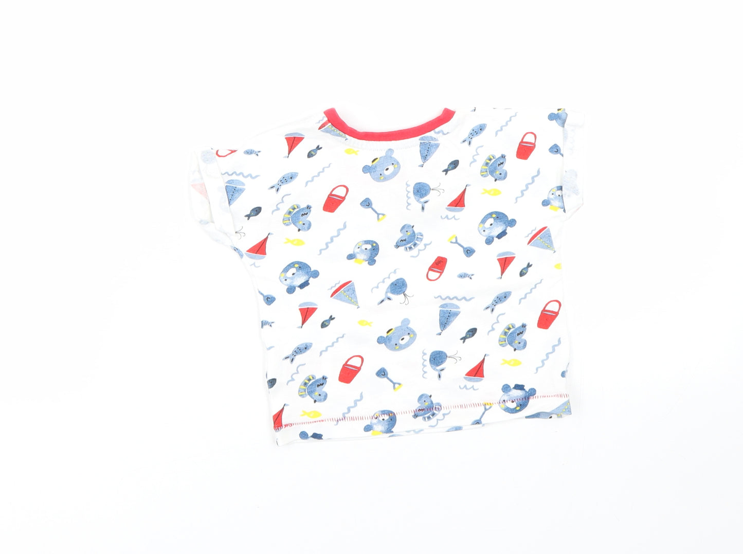 Lullaby Baby White Spotted  Basic T-Shirt Size 6-9 Months  - Bears