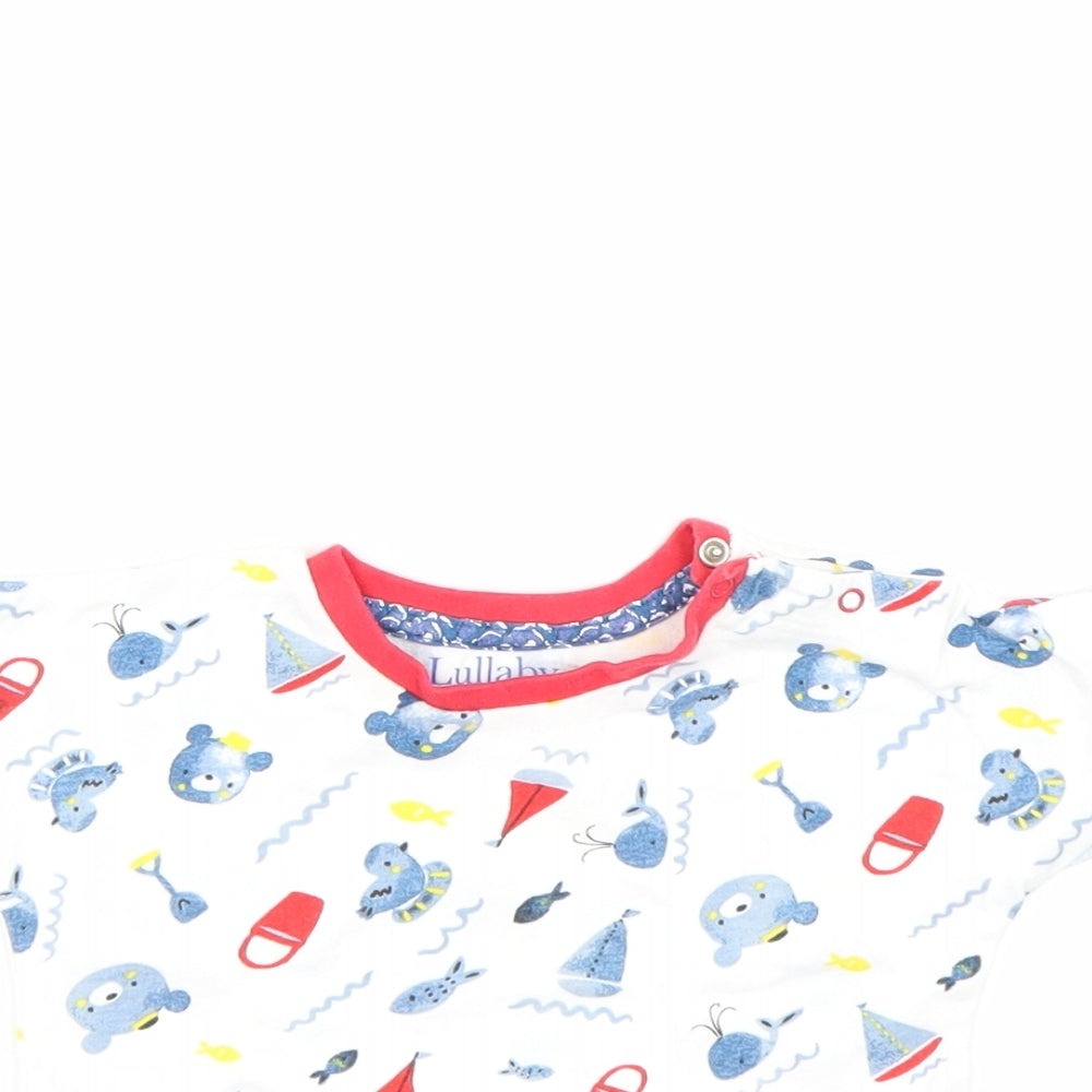 Lullaby Baby White Spotted  Basic T-Shirt Size 6-9 Months  - Bears