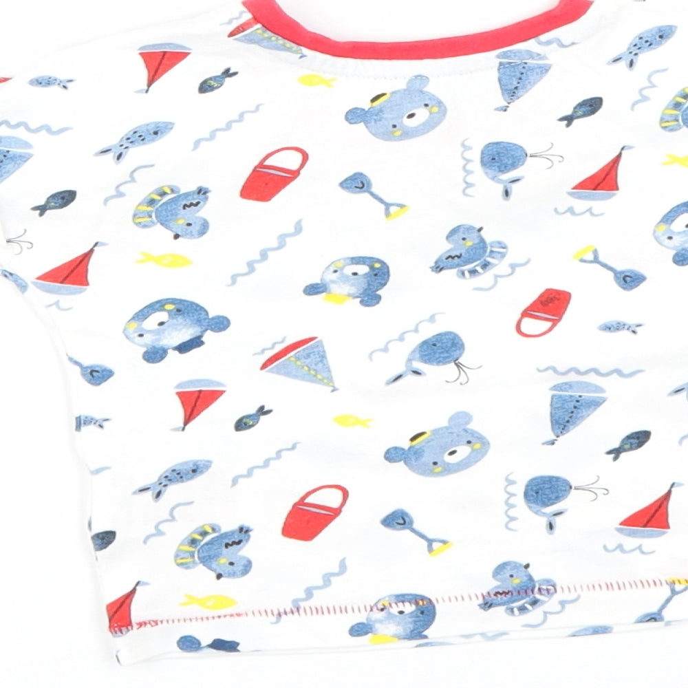 Lullaby Baby White Spotted  Basic T-Shirt Size 6-9 Months  - Bears