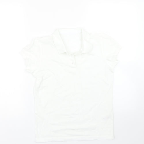 George Girls White   Basic Polo Size 10-11 Years  - PE kit