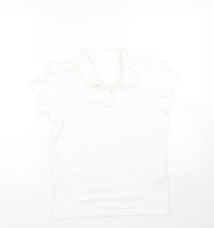 George Girls White   Basic Polo Size 10-11 Years  - PE kit