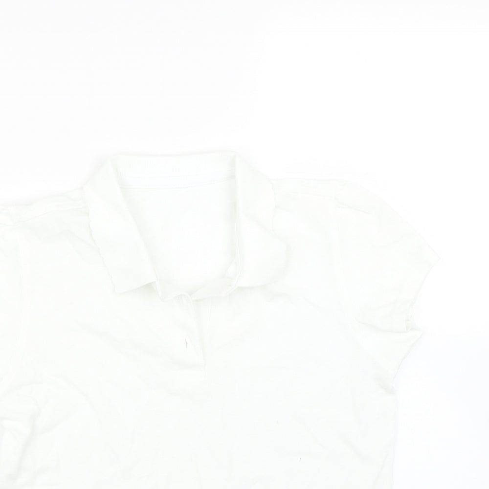 George Girls White   Basic Polo Size 10-11 Years  - PE kit