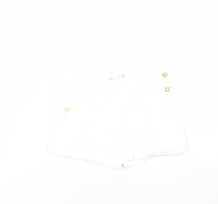 Zara Girls White Argyle/Diamond Cropped Trousers Size 18-24 Months - Shorts