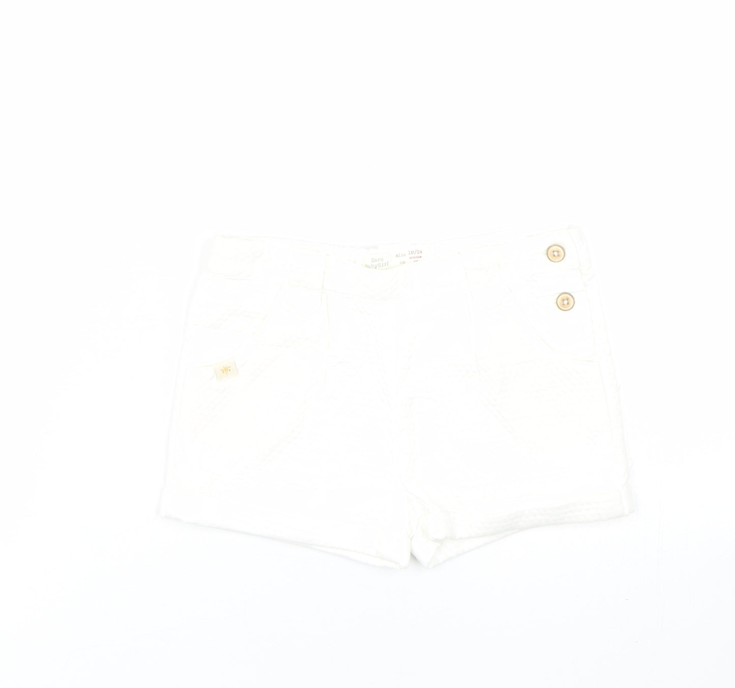 Zara Girls White Argyle/Diamond  Cropped Trousers Size 18-24 Months  - Shorts