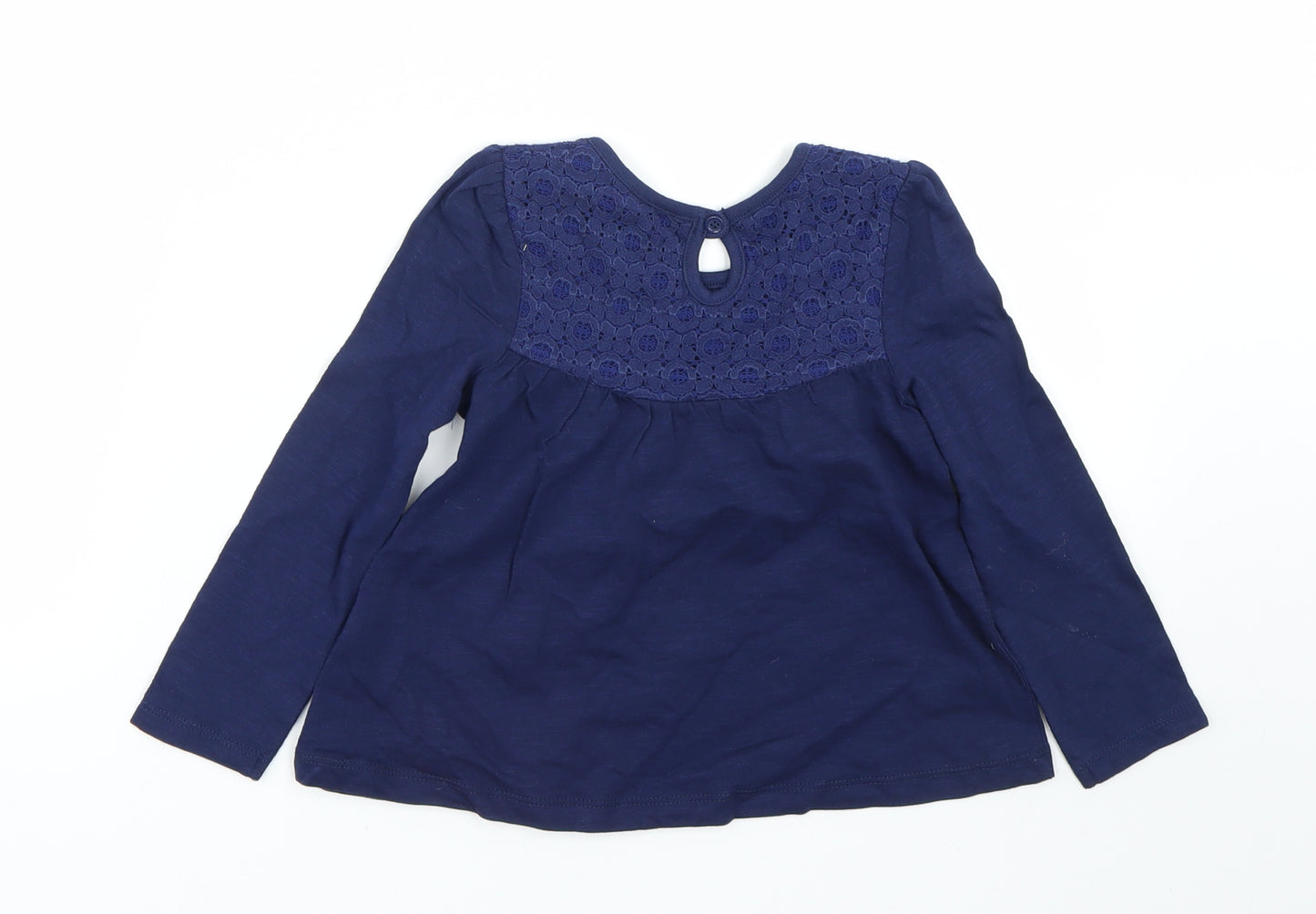 TU Girls Blue Floral  Pullover T-Shirt Size 18-24 Months