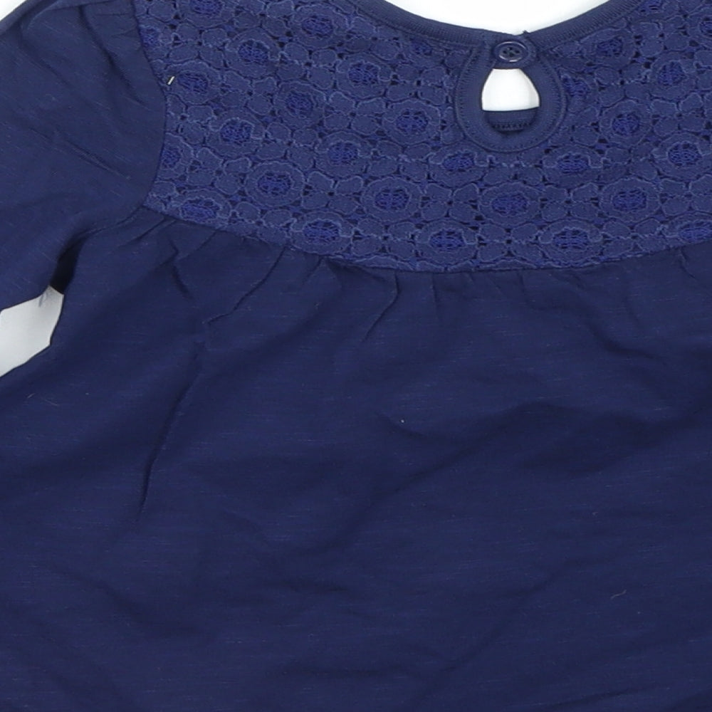 TU Girls Blue Floral  Pullover T-Shirt Size 18-24 Months