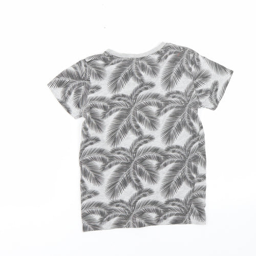 Matalan Girls Grey Floral  Basic T-Shirt Size 6 Years