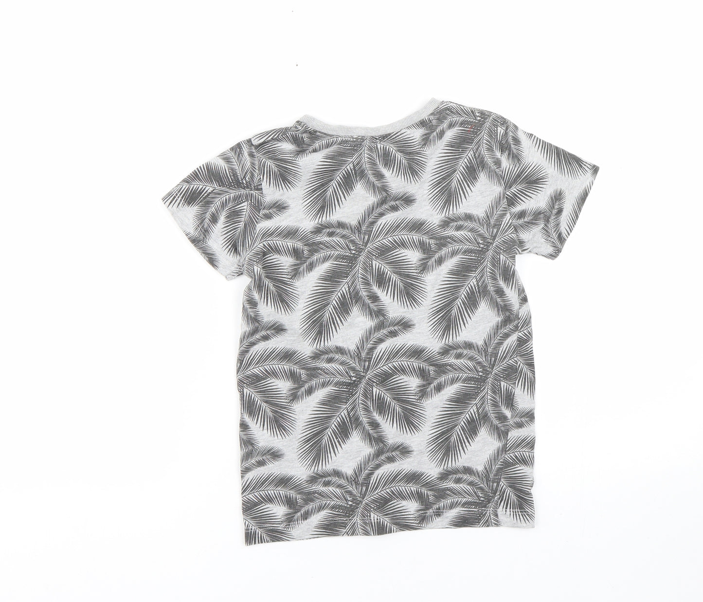 Matalan Girls Grey Floral  Basic T-Shirt Size 6 Years