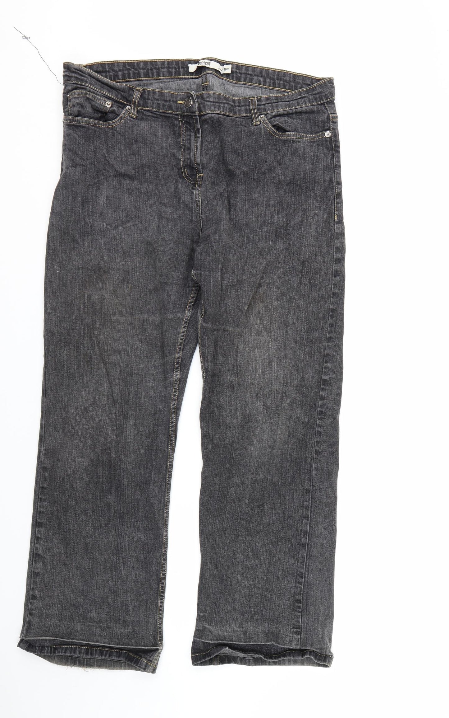 TU Womens Black  Denim Bootcut Jeans Size 16 L28 in