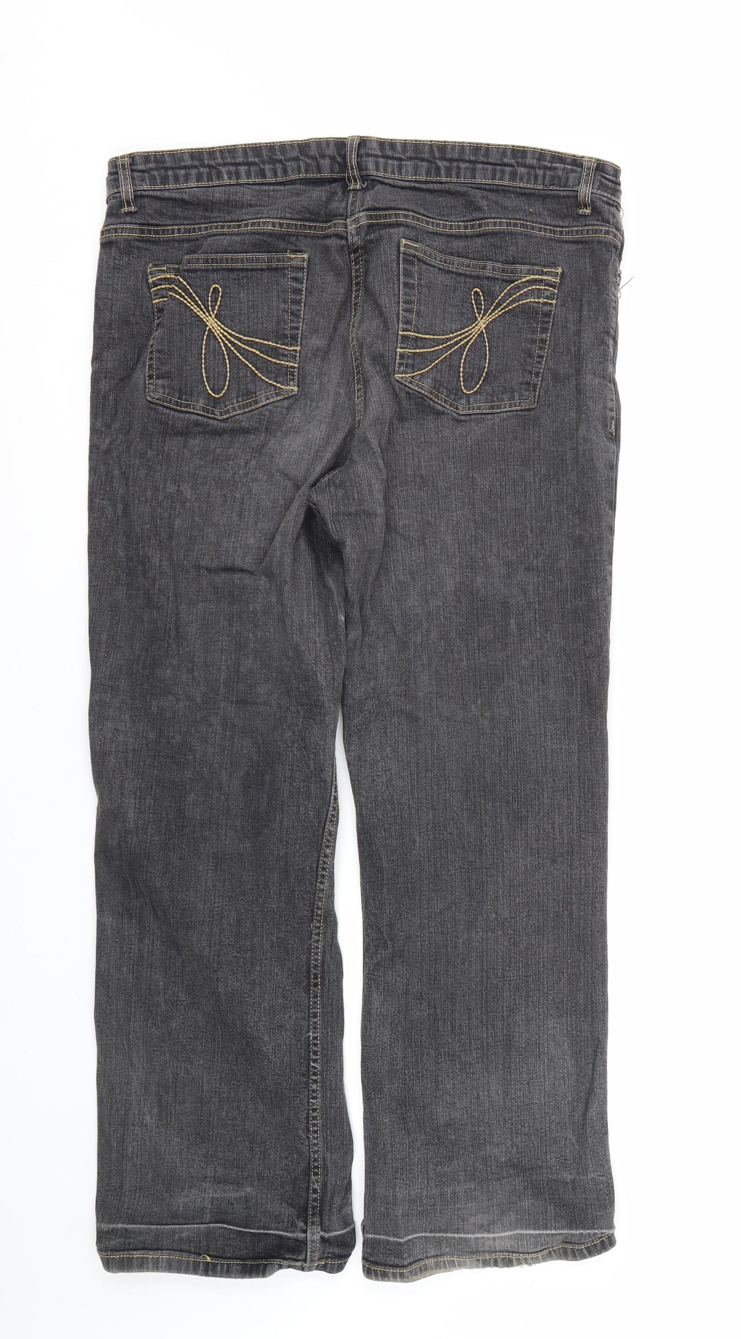 TU Womens Black  Denim Bootcut Jeans Size 16 L28 in