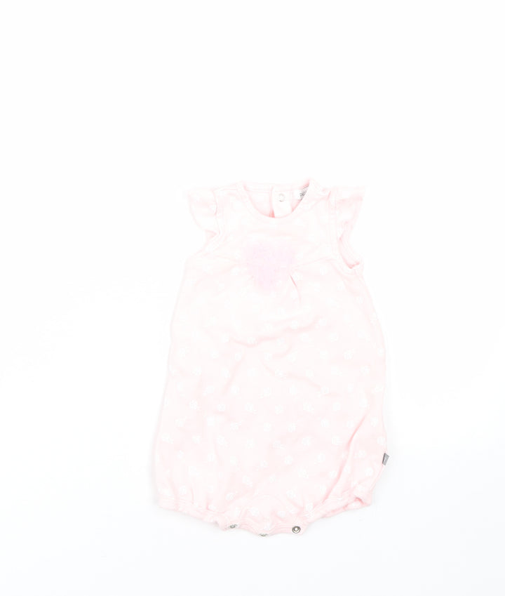 Petti lem Girls Pink Floral Babygrow One-Piece Size 6-9 Months