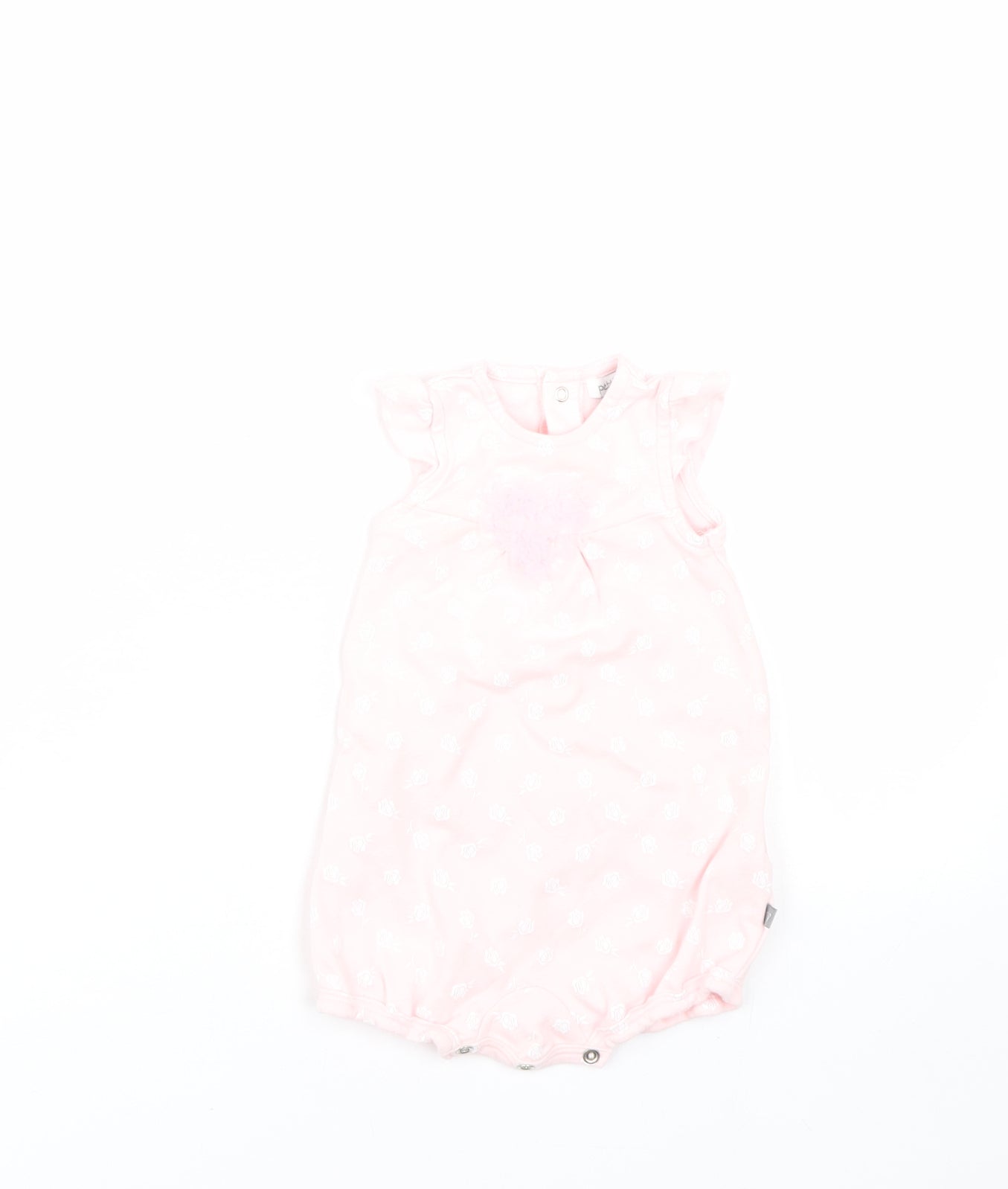 Petti lem Girls Pink Floral  Babygrow One-Piece Size 6-9 Months