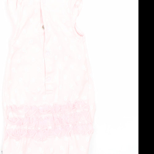 Petti lem Girls Pink Floral  Babygrow One-Piece Size 6-9 Months