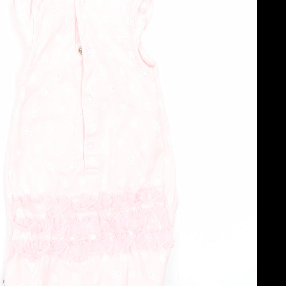Petti lem Girls Pink Floral  Babygrow One-Piece Size 6-9 Months