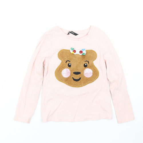 George Girls Pink   Basic T-Shirt Size 5-6 Years  - Pudsey Bear