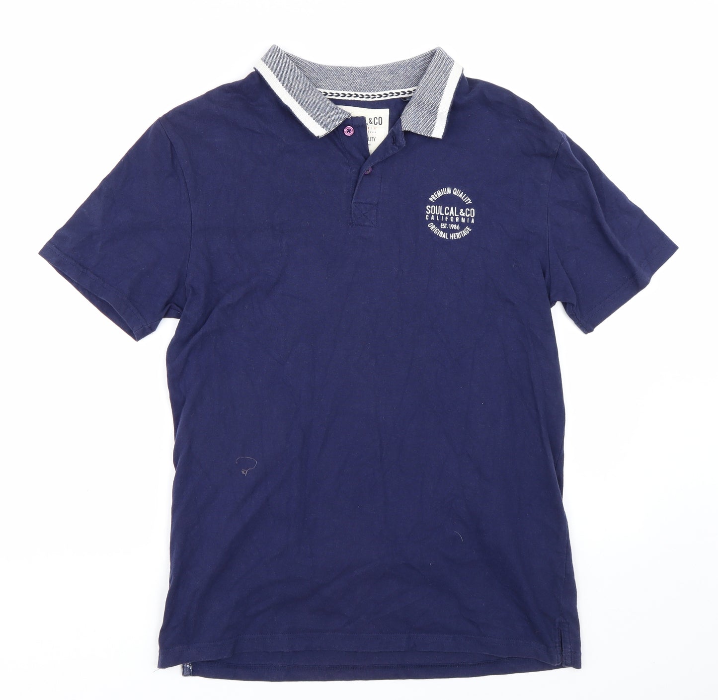 SoulCal&Co Mens Blue    Polo Size M