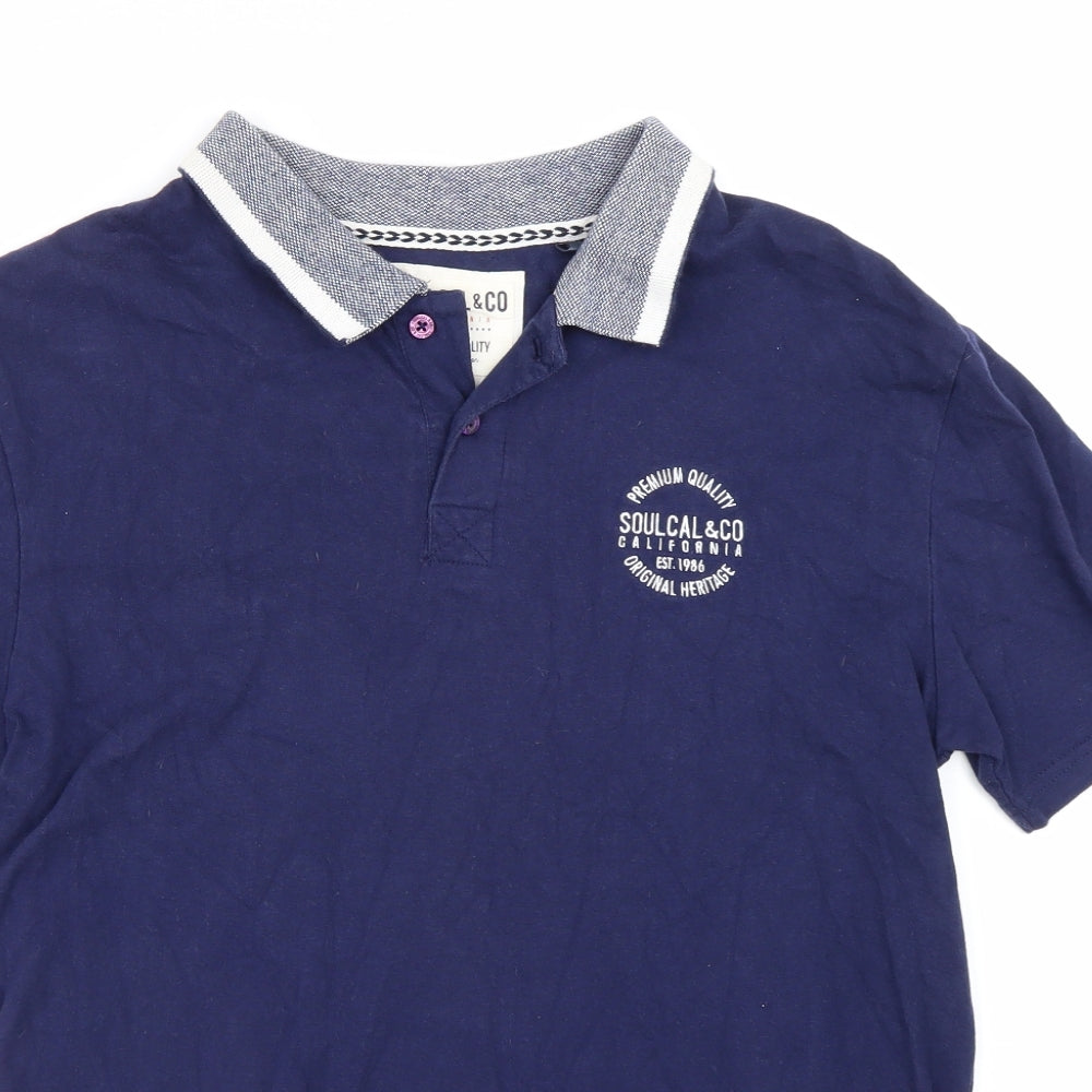 SoulCal&Co Mens Blue    Polo Size M