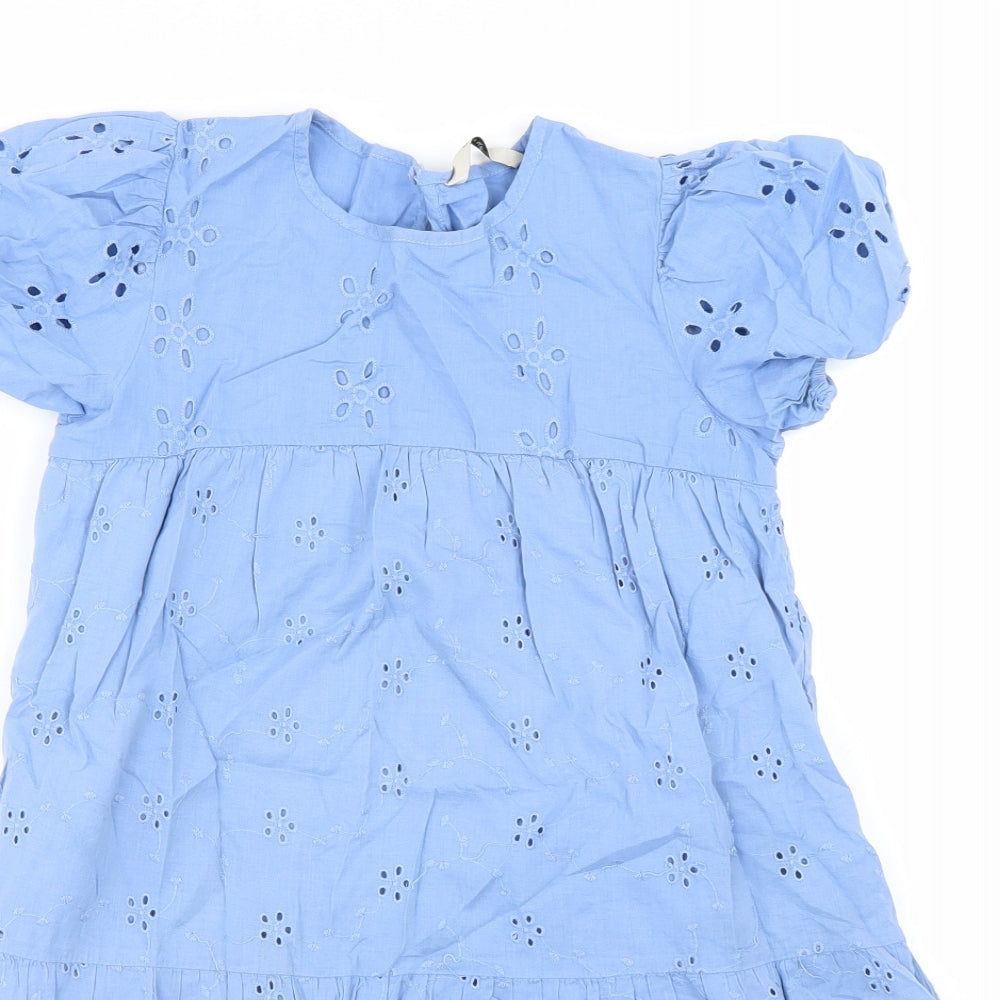 George Girls Blue Floral  T-Shirt Dress  Size 9-10 Years