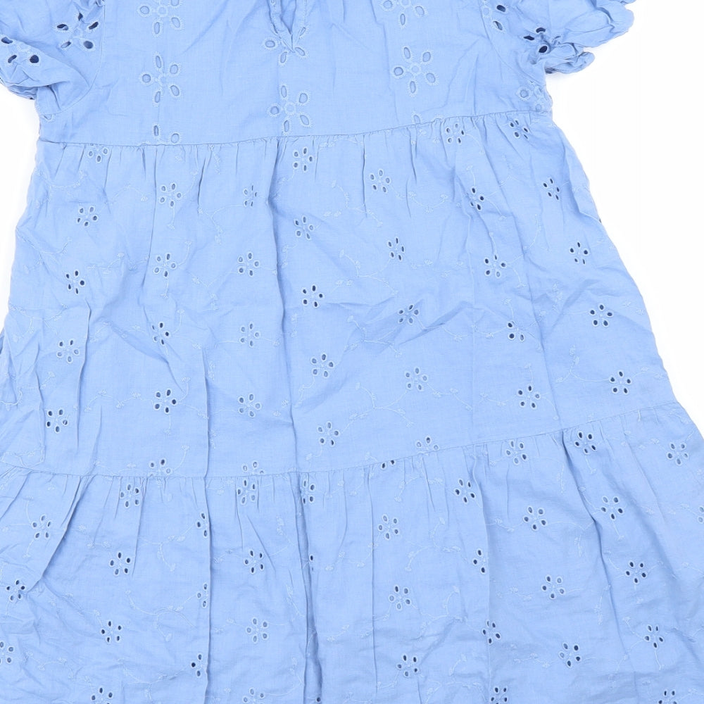 George Girls Blue Floral  T-Shirt Dress  Size 9-10 Years