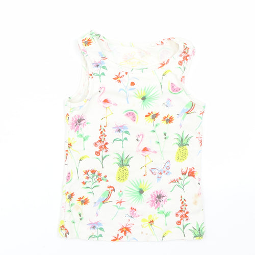 NEXT Girls White Floral  Basic Tank Size 5 Years  - Summer