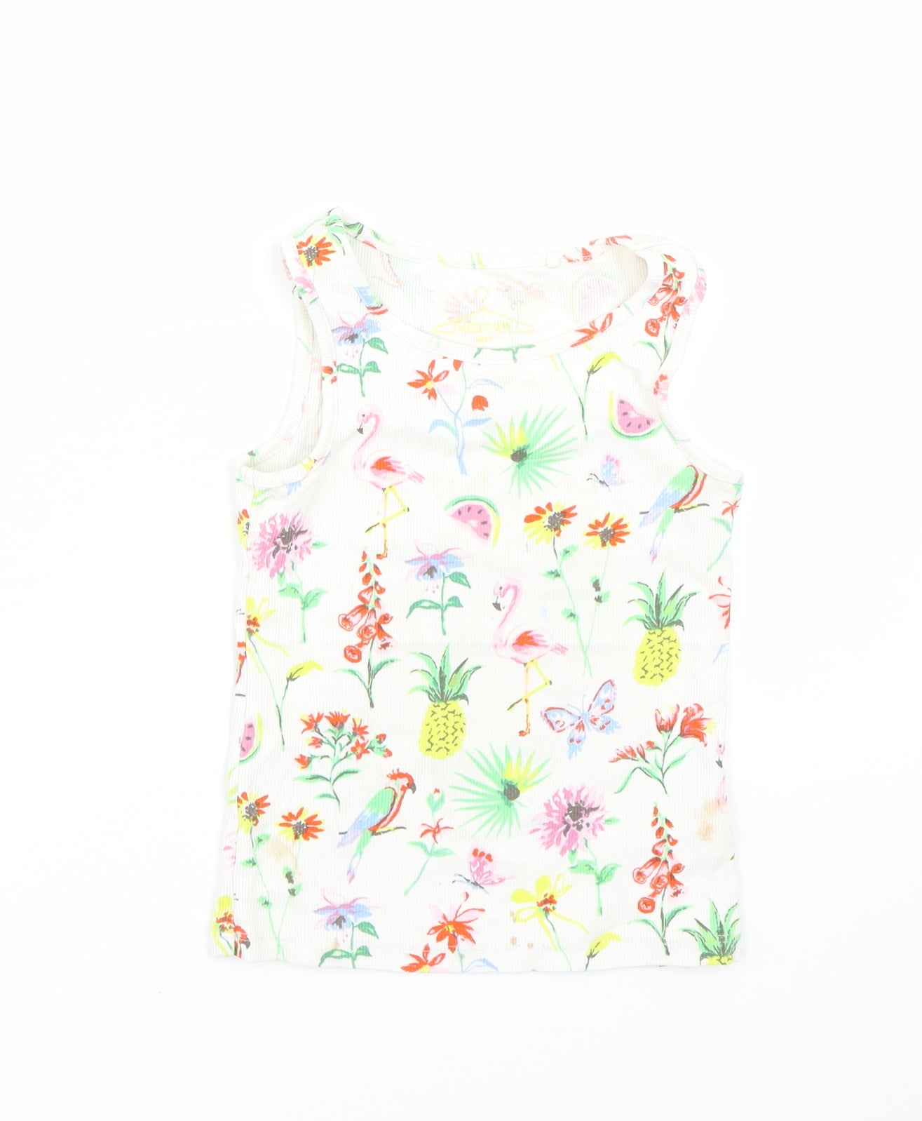 NEXT Girls White Floral  Basic Tank Size 5 Years  - Summer
