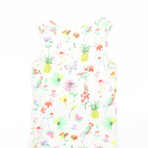 NEXT Girls White Floral  Basic Tank Size 5 Years  - Summer