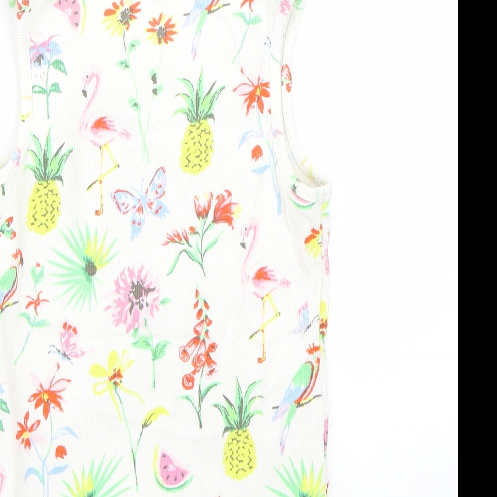 NEXT Girls White Floral  Basic Tank Size 5 Years  - Summer