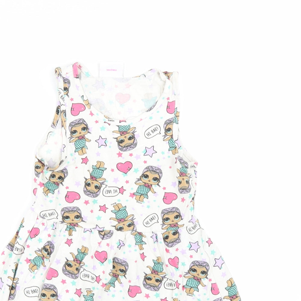Lol dolls Girls White Polka Dot  Tank Dress  Size 6 Years  - LOL Dolls